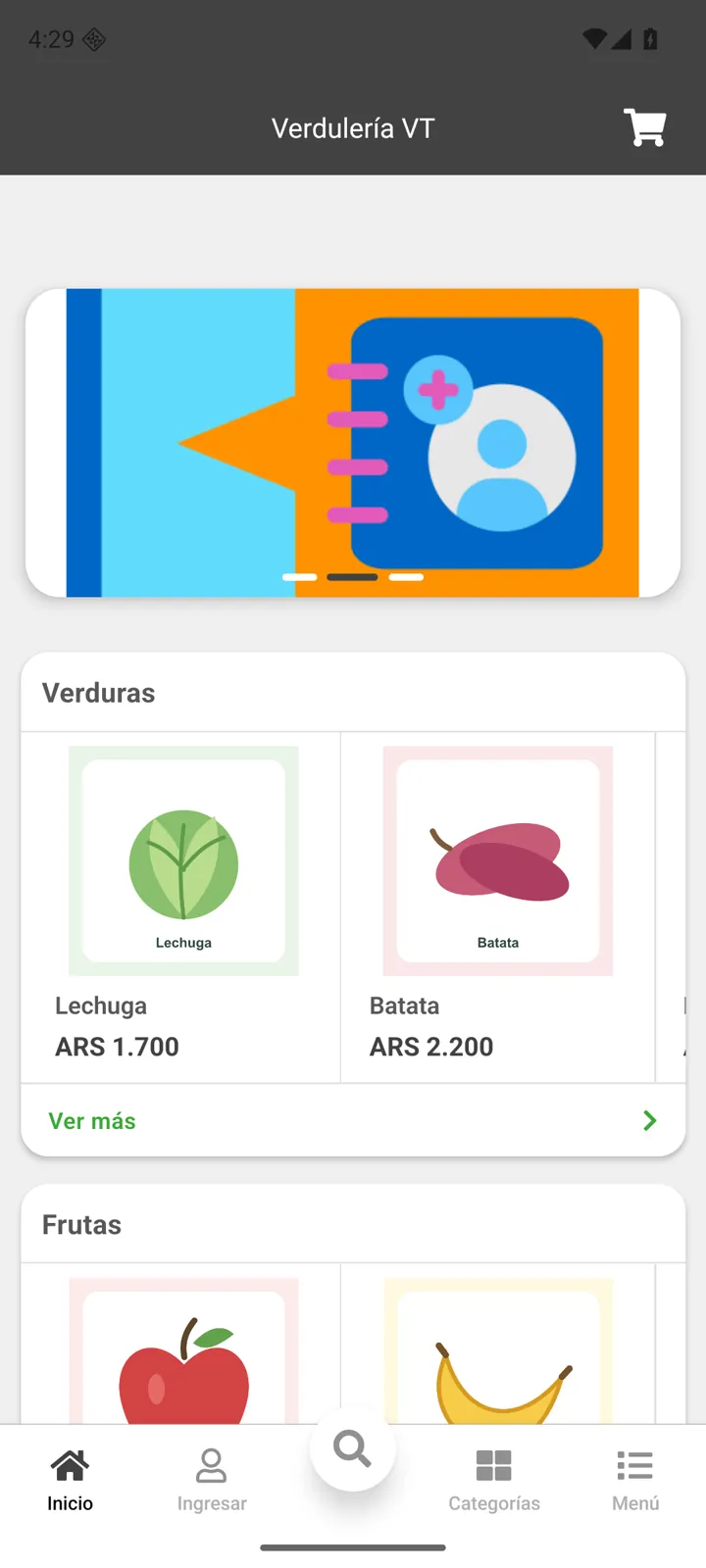 Verdulería VT - aplicación móvil