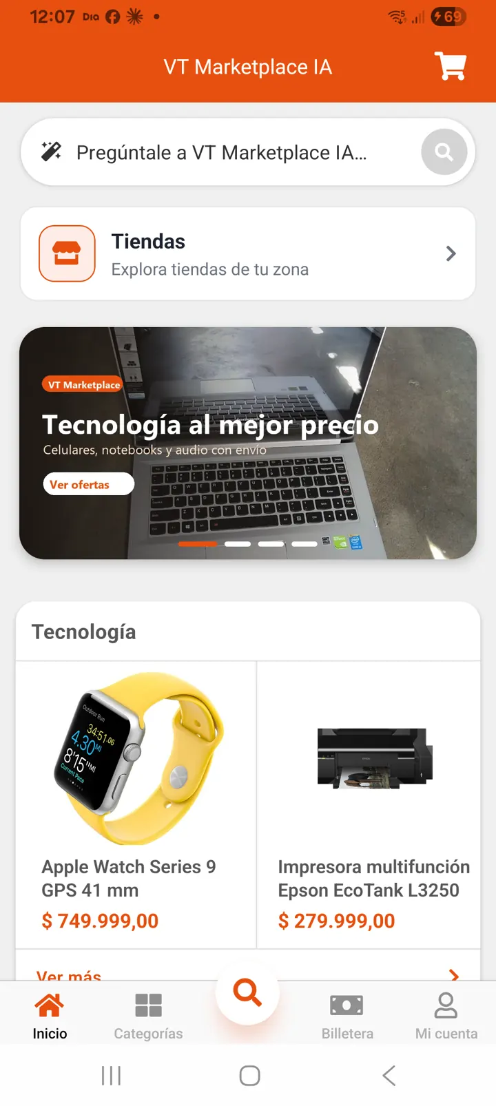 VT Marketplace IA - aplicación móvil